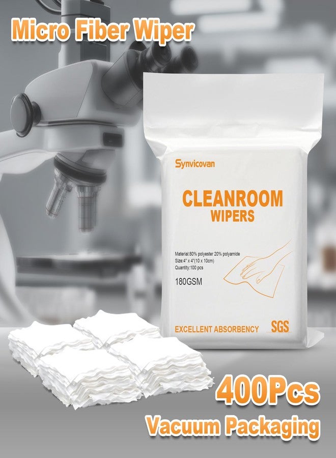 Synvicovan Microfiber Wipes 4"x4"(400 Pcs,Class 100, 180GSM) Superfine Lint Free Cloths Cleaning and Drying Cloths Reusable Ultra Absorbent for All Surface Types - Image 2